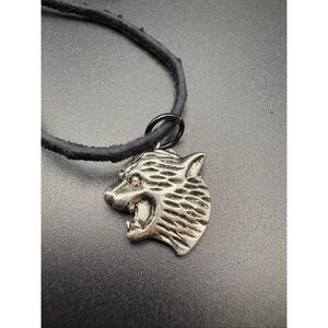 Necklace, Wolverine and Black Leather Necklace, NEW, Mens, 24”, Handmade